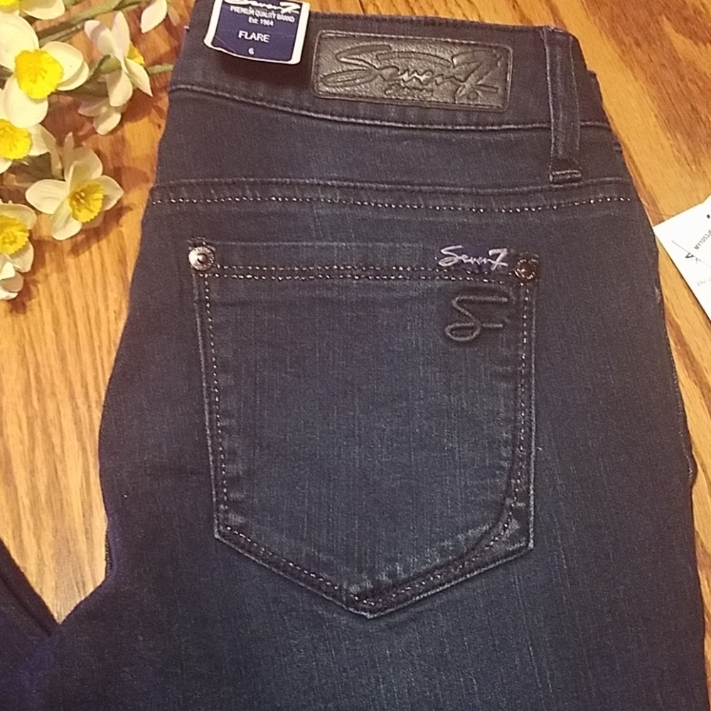 Seven7 NWT Dark Blue Flare Jeans - Size 6